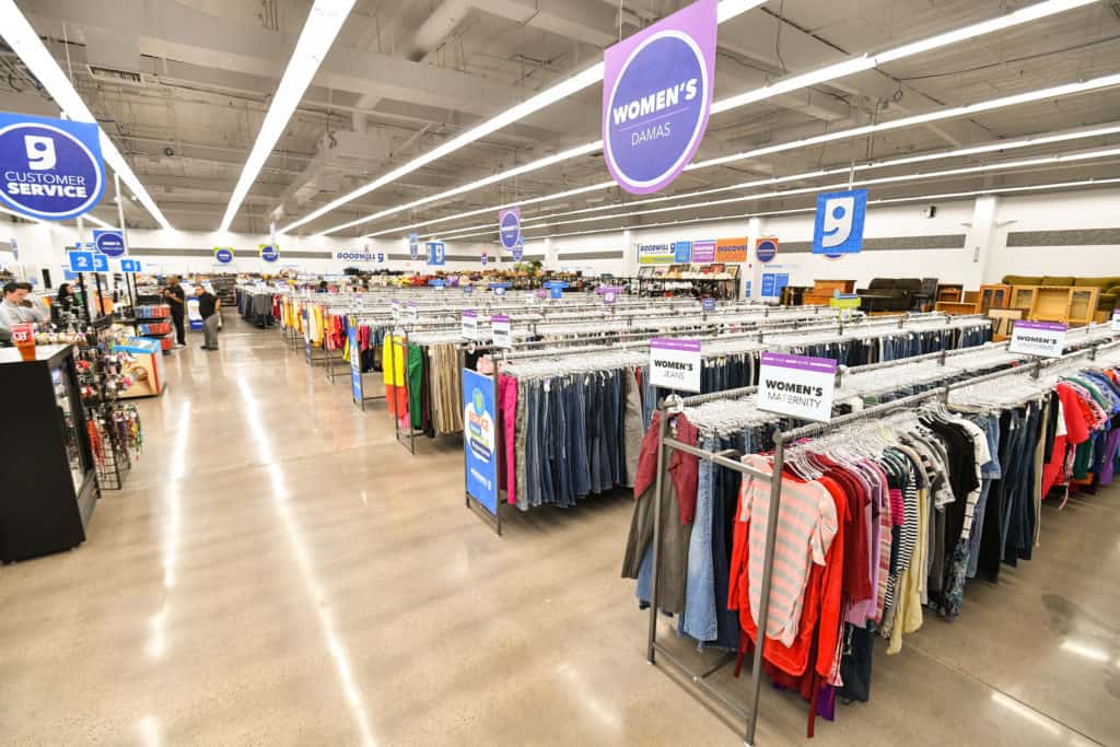 inside view of a goodwill thrift store