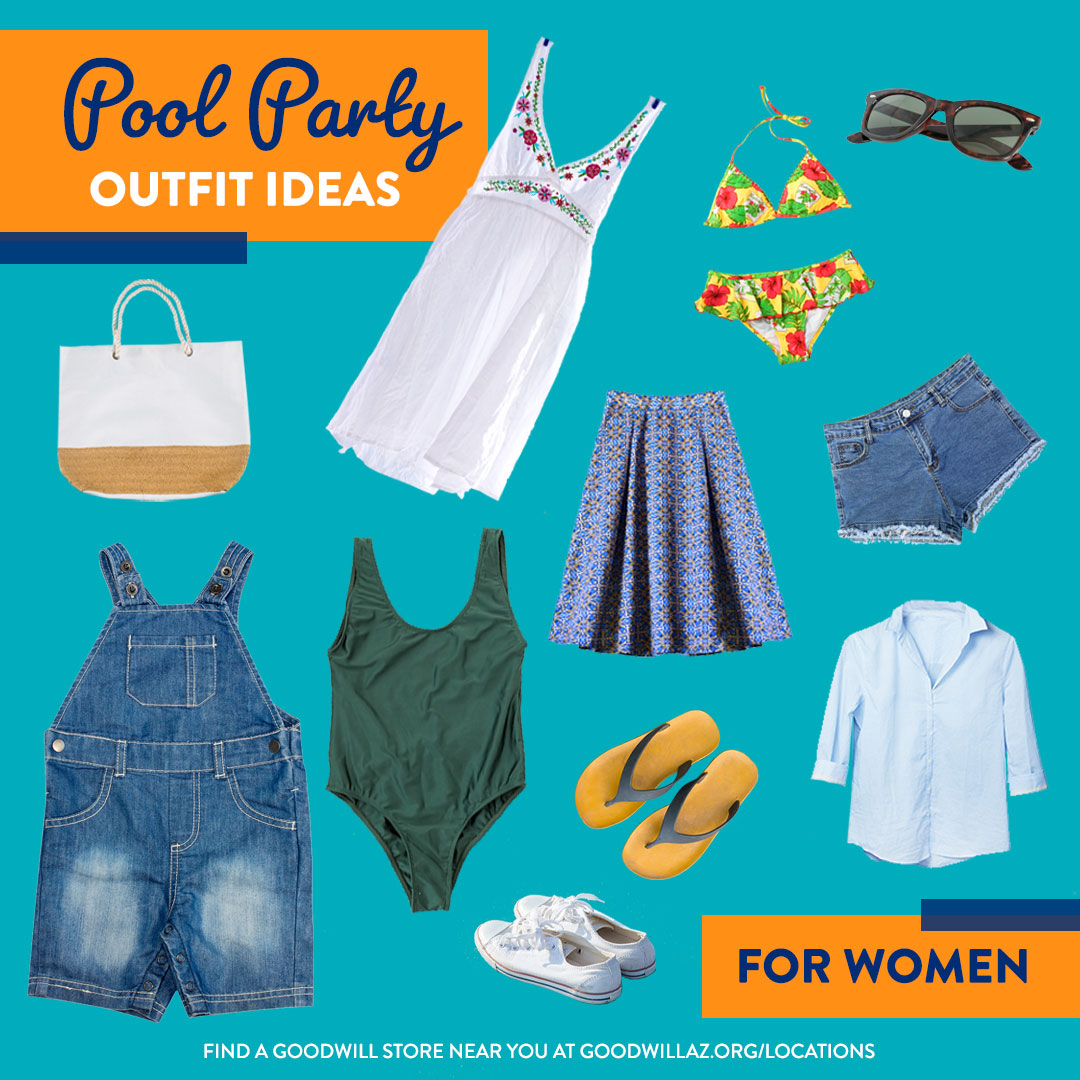 pool party thrift store outfit ideas
