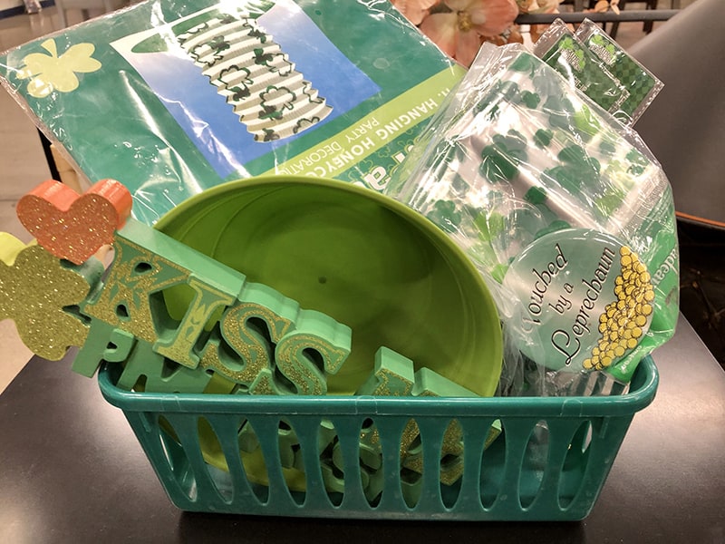 Goodwill AZ | Basket full of St. Patricks day deco