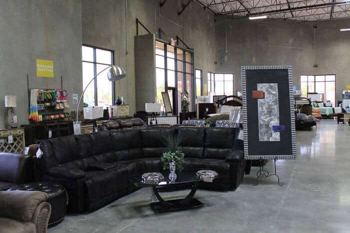 Goodwill AZ | Black couch in the store