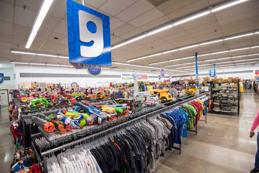 Goodwill AZ | Racks of children's clothing in store