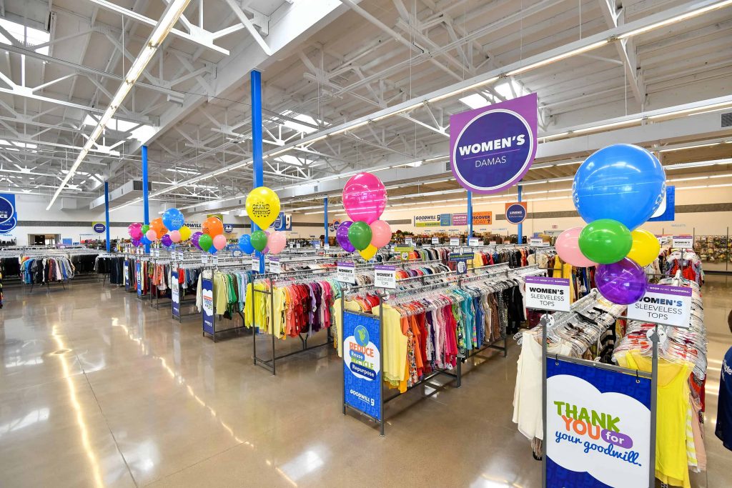 Goodwill AZ | Rack of clothing in a store