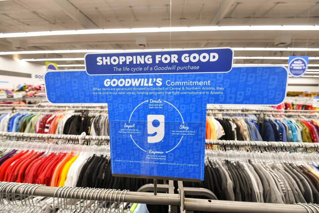 Goodwill AZ | Goodwill sign in store