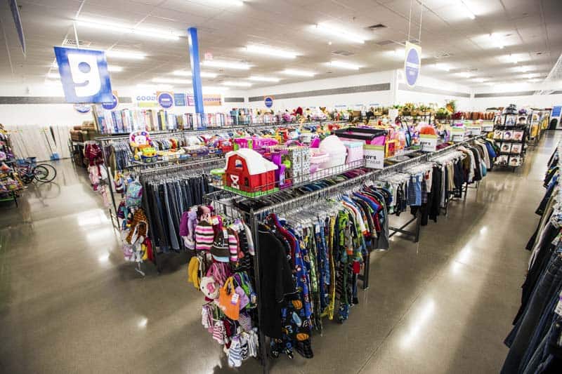 Goodwill AZ | Racks of children's clothes in store