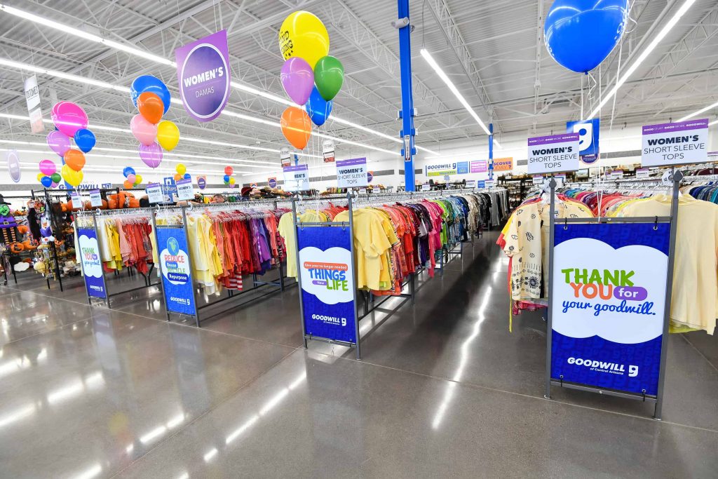 Goodwill AZ | Racks of clothing in a store