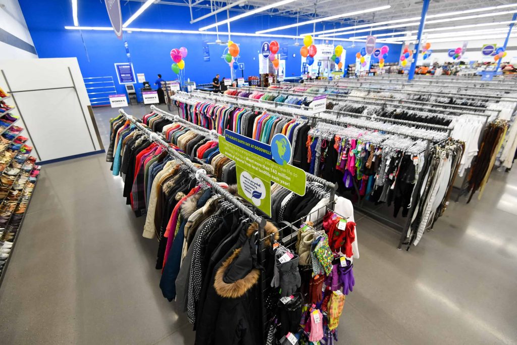 Goodwill AZ | Racks of clothing in a store