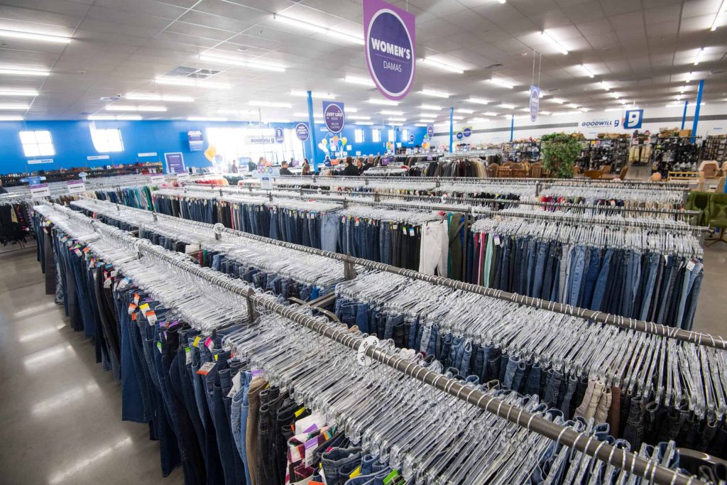 Goodwill AZ | Racks of clothing in a store