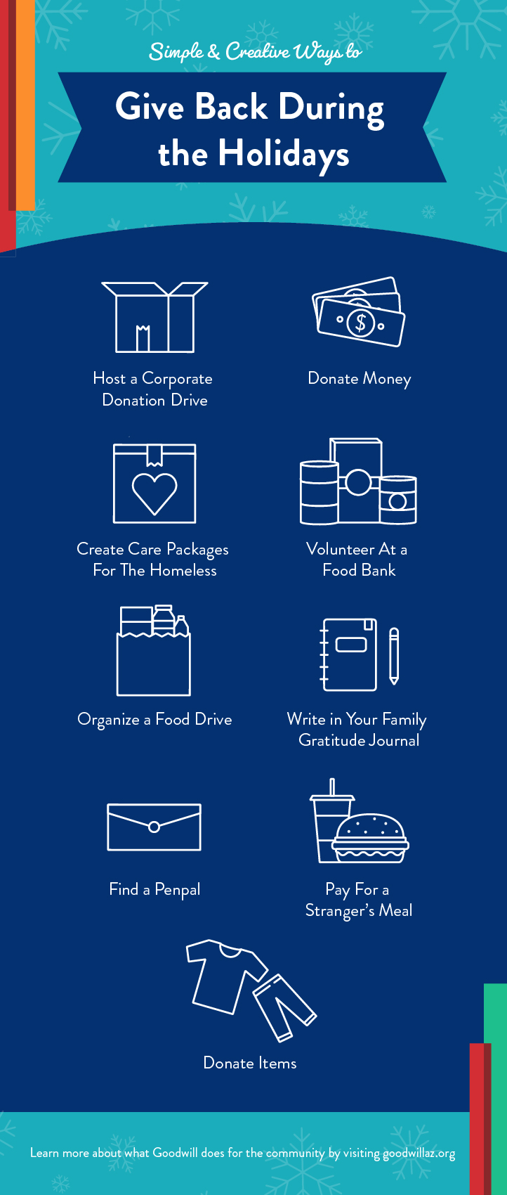 ways to give back during the holidays infographic