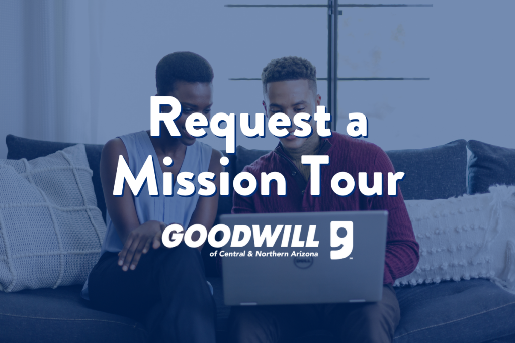 Request a mission Tour poster for Goodwill