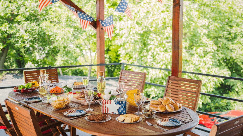 4th of July picnic set up