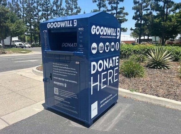Goodwill donation drop off container