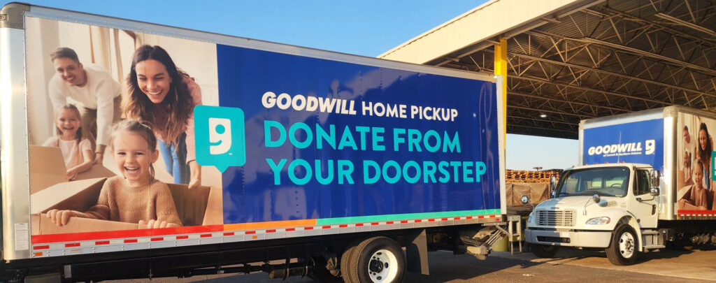 A Goodwill donation truck outside