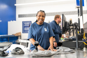 Goodwill cashier smiling
